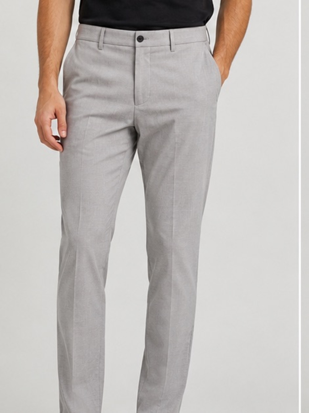Zara Men's Slim Dress Pants in Light Gray